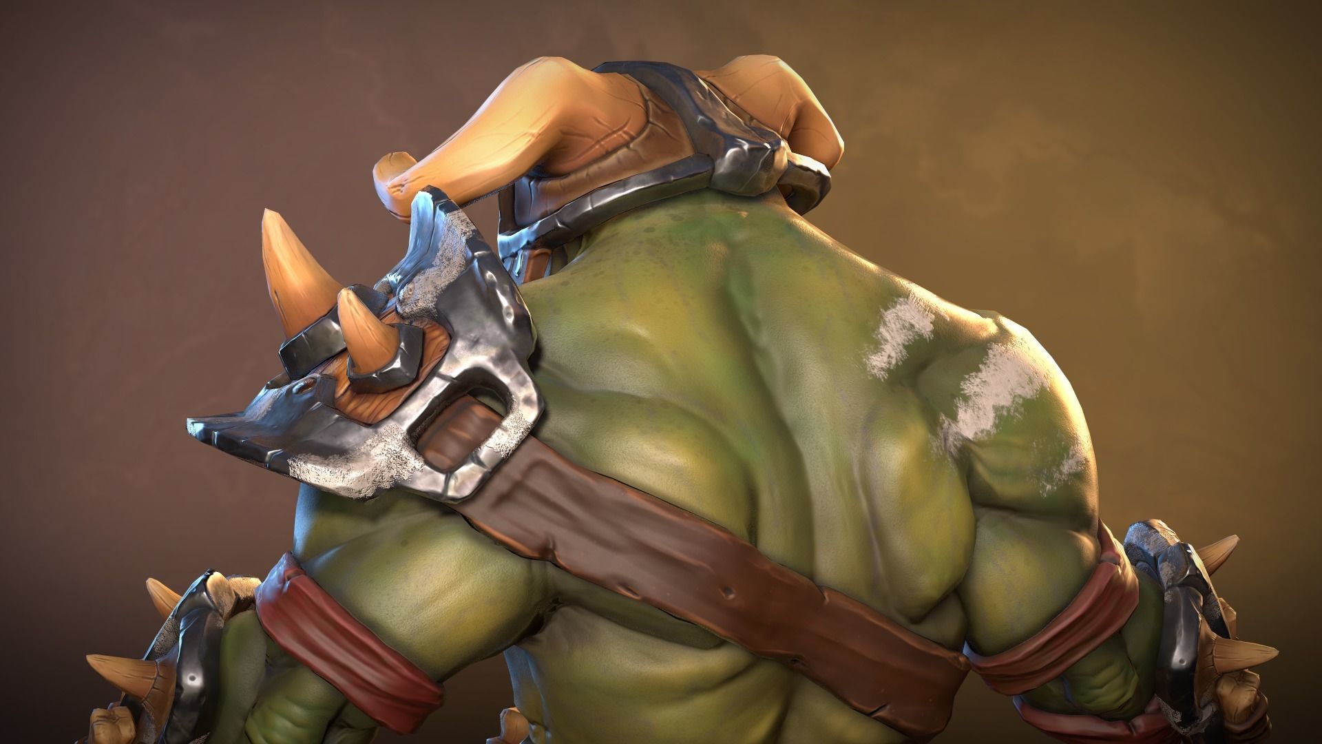 Orc Grunt stylized game ready Low-poly 3D model_8