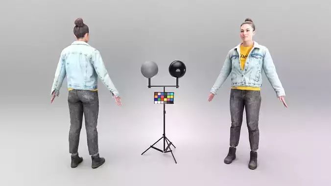 Young woman in denim ready for animation 365