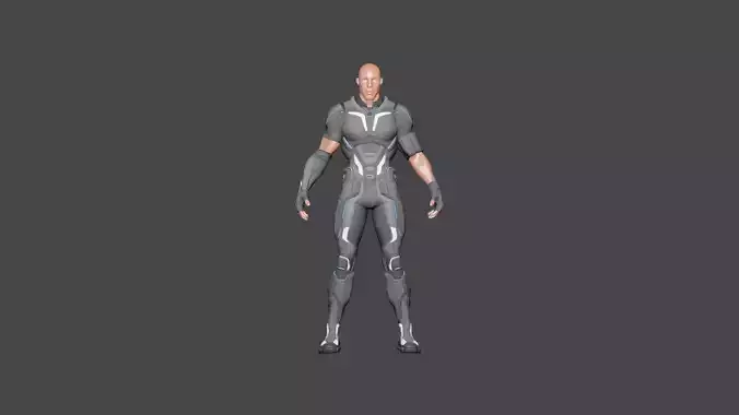 Armed man 3D model