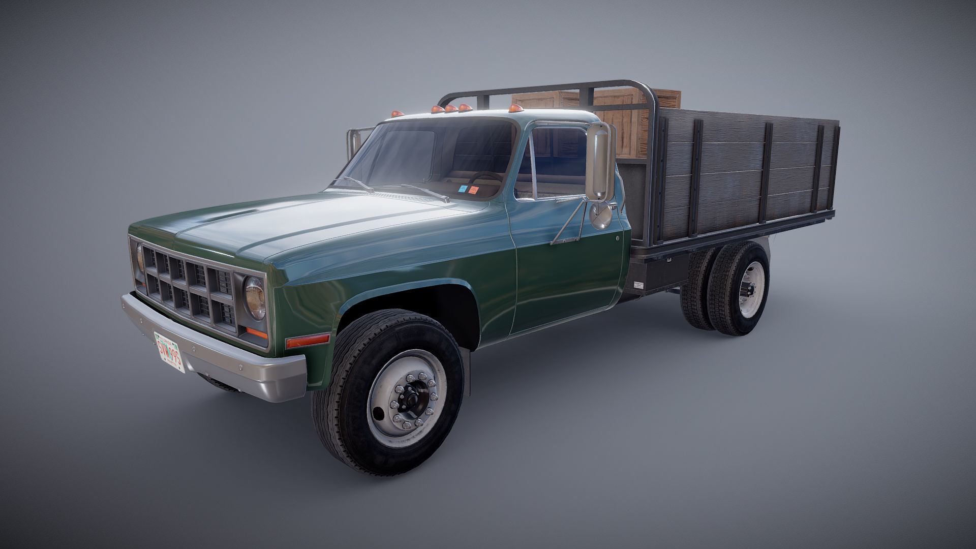 Farmer truck Low-poly 3D model_21