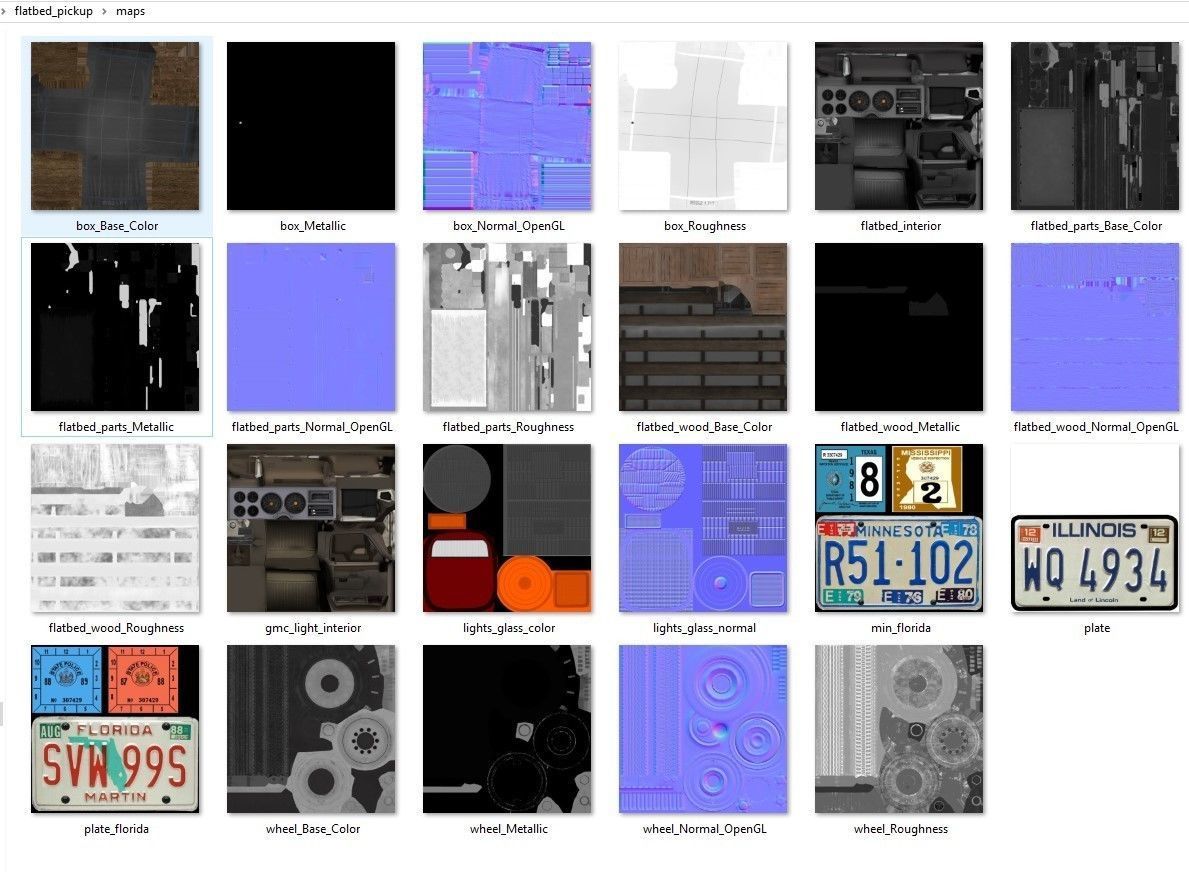 Farmer truck Low-poly 3D model_53