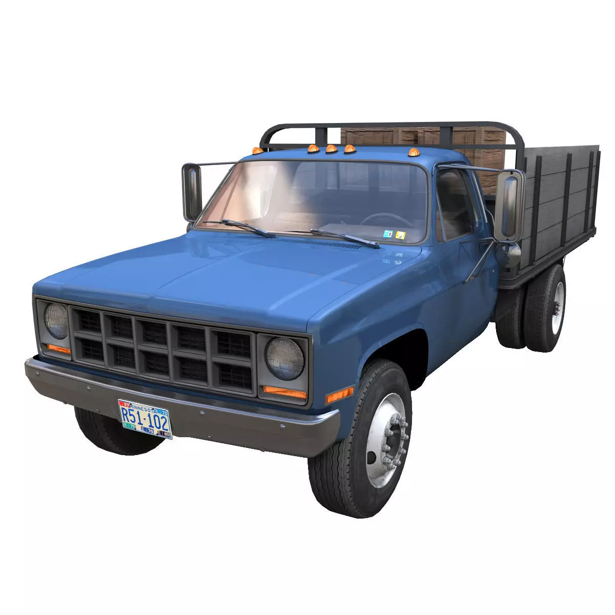 Farmer truck Low-poly 3D model_0