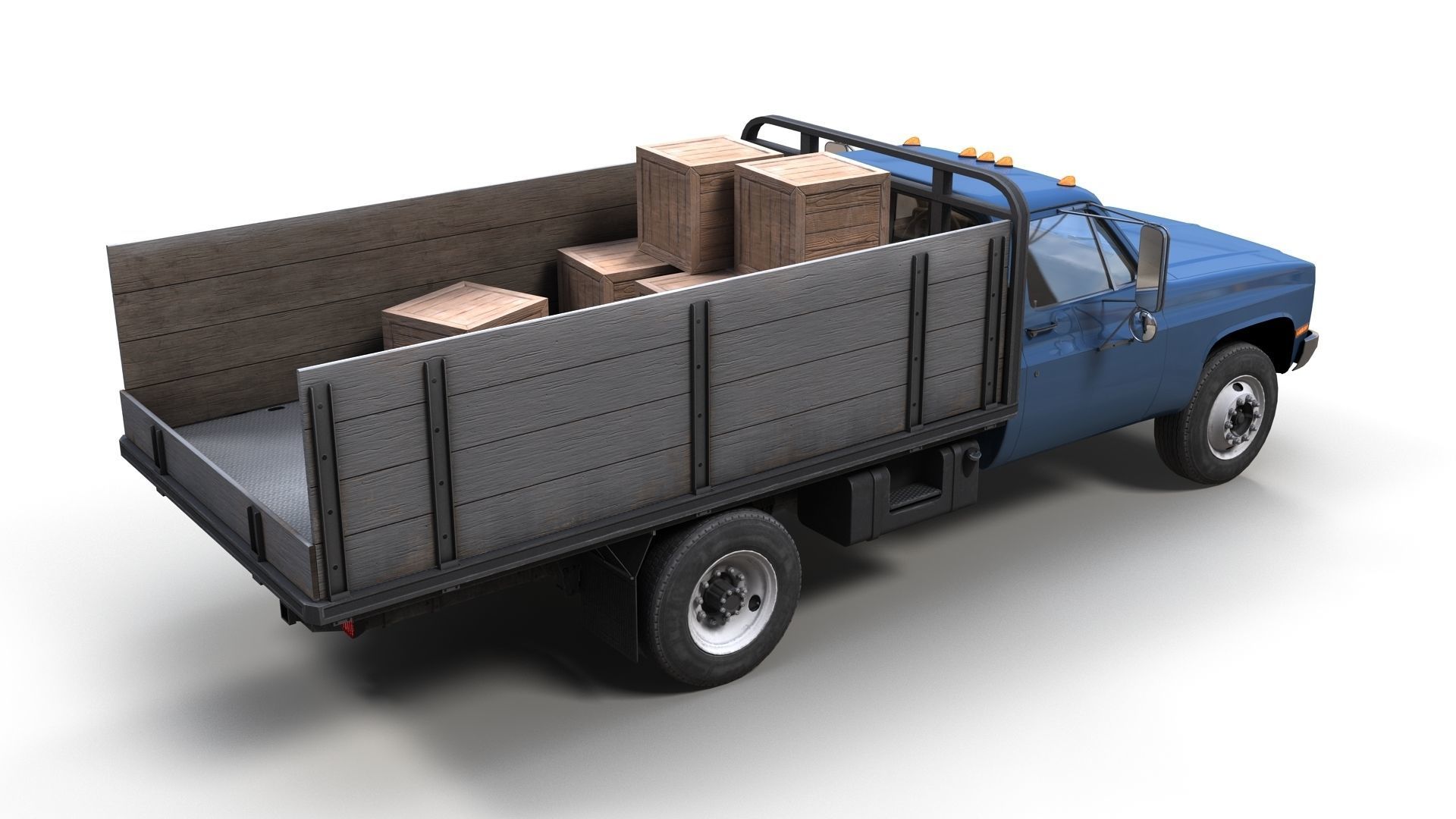 Farmer truck Low-poly 3D model_5