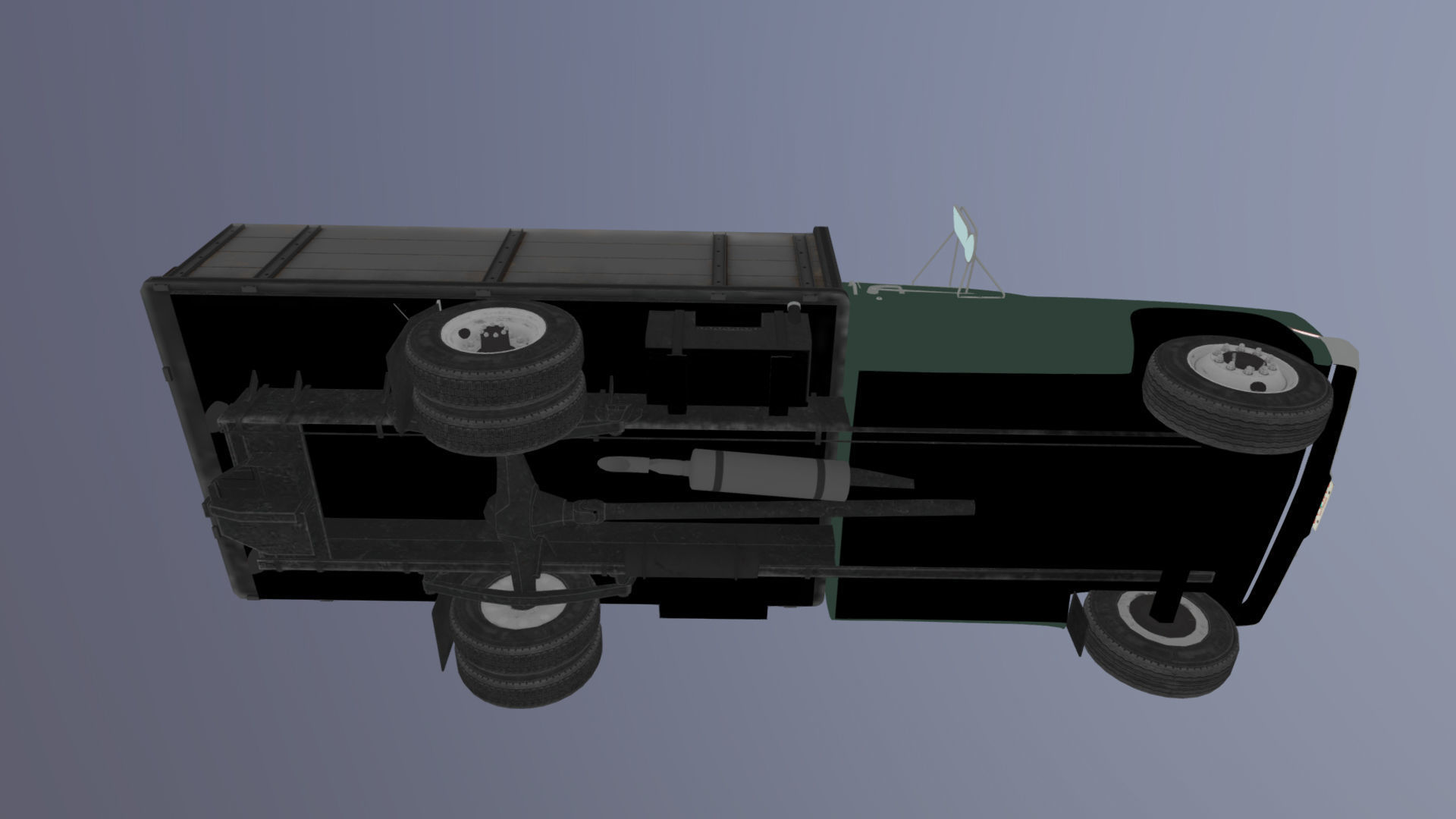 Farmer truck Low-poly 3D model_40