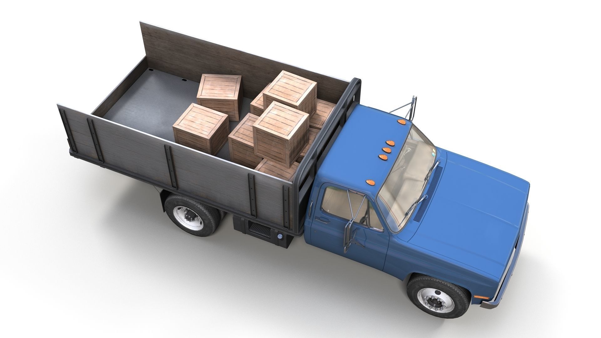 Farmer truck Low-poly 3D model_6