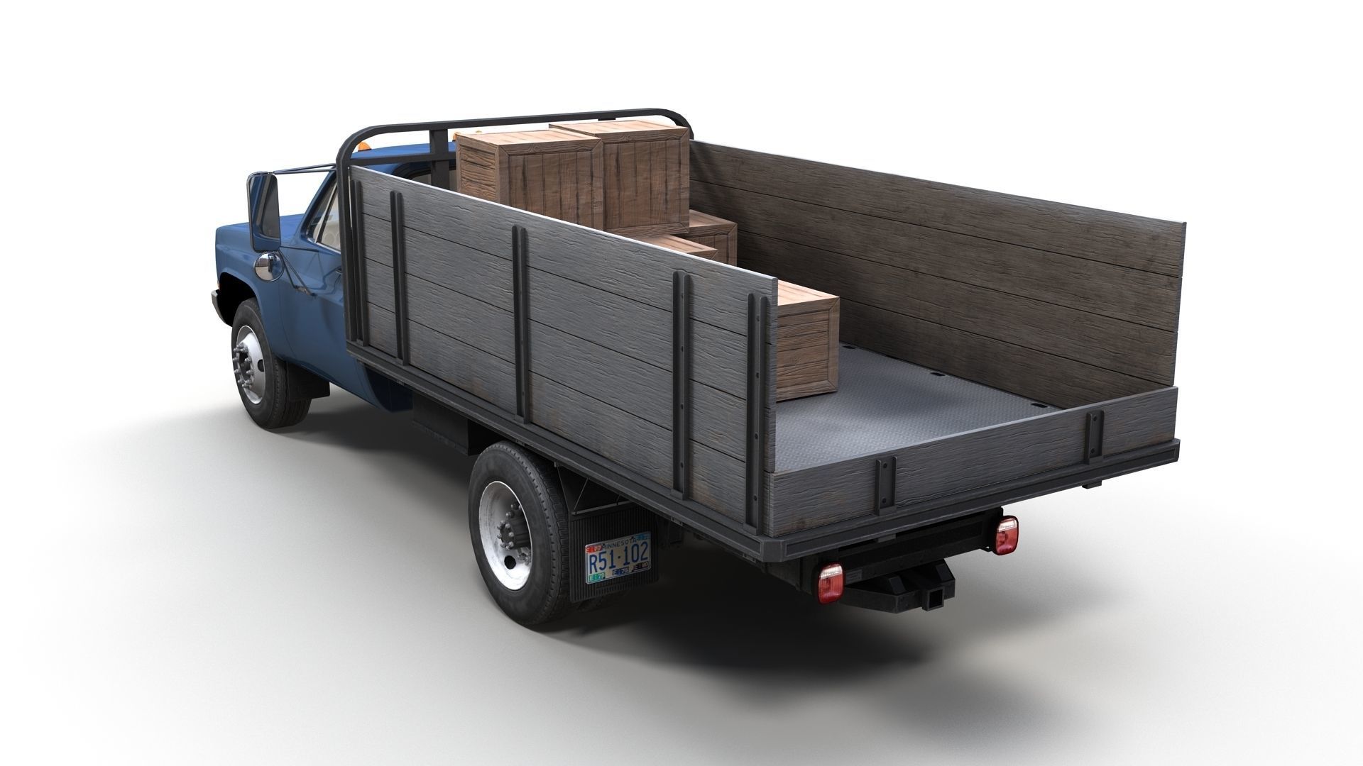 Farmer truck Low-poly 3D model_7