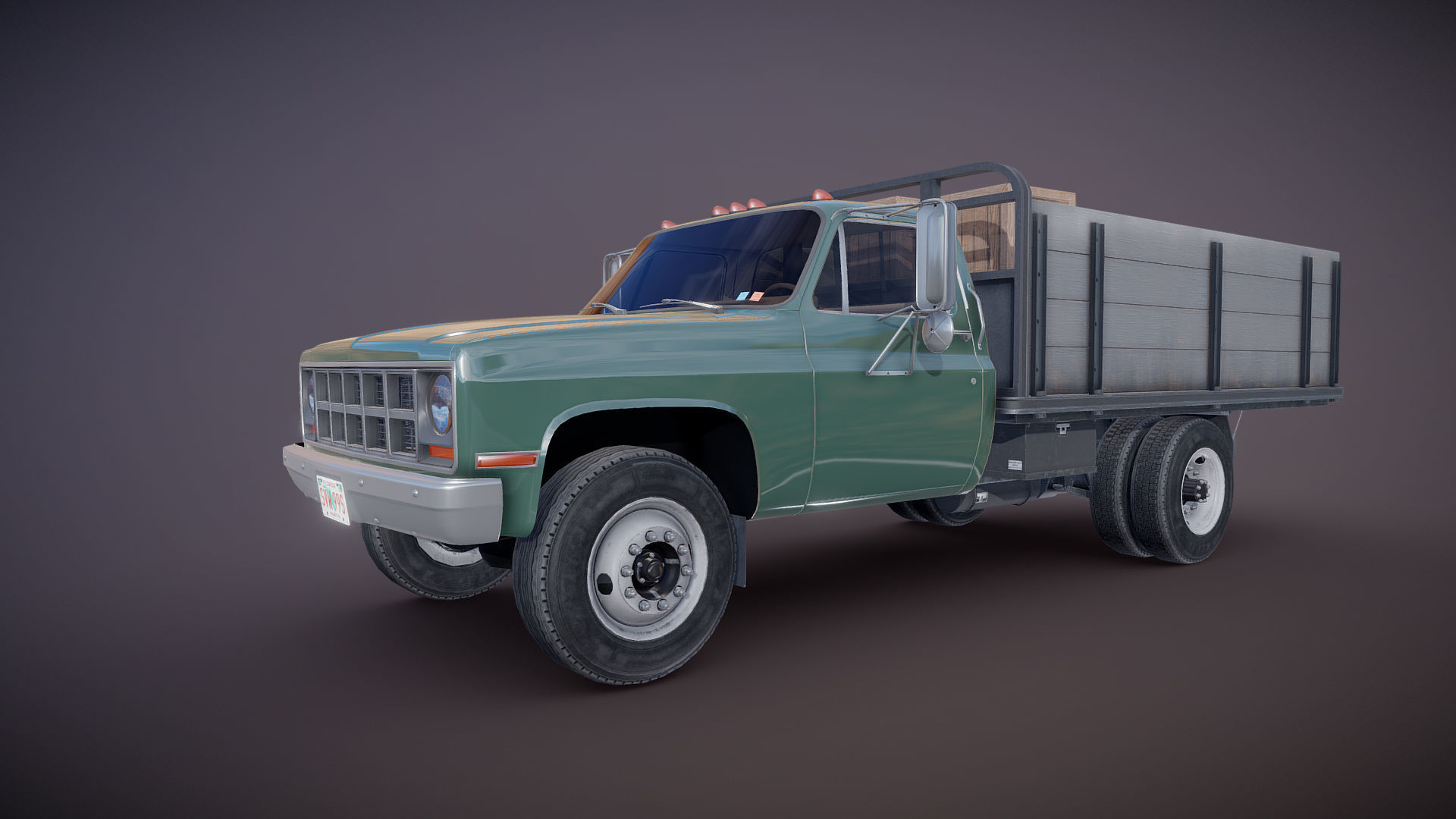 Farmer truck Low-poly 3D model_29