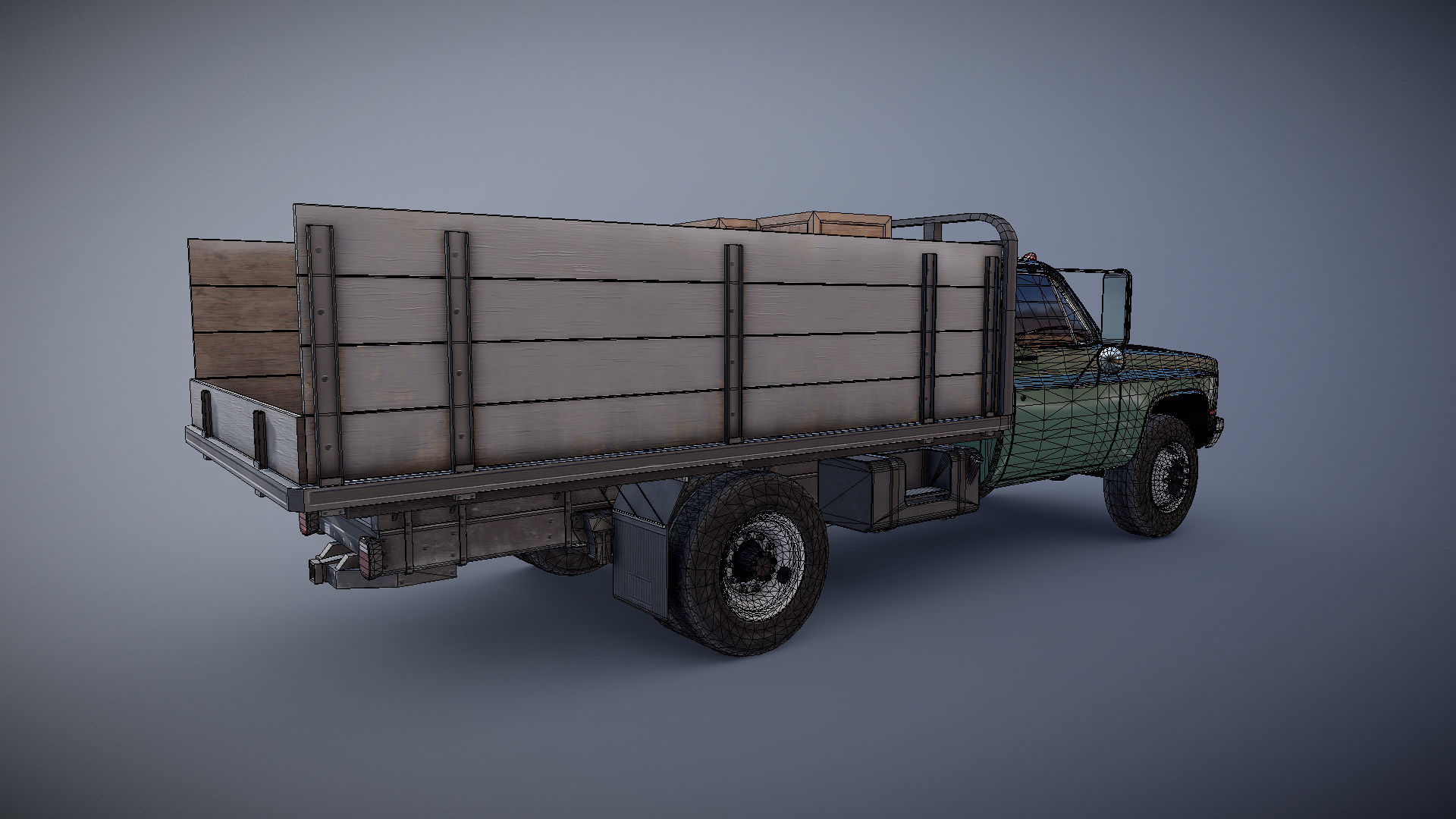 Farmer truck Low-poly 3D model_31