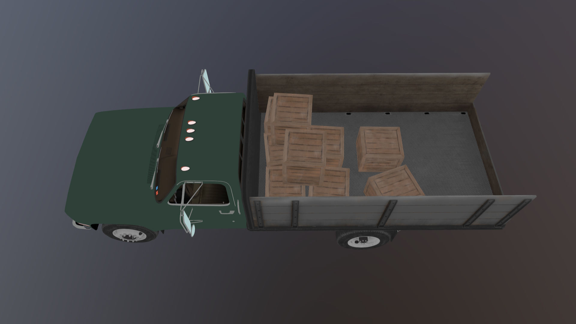 Farmer truck Low-poly 3D model_41