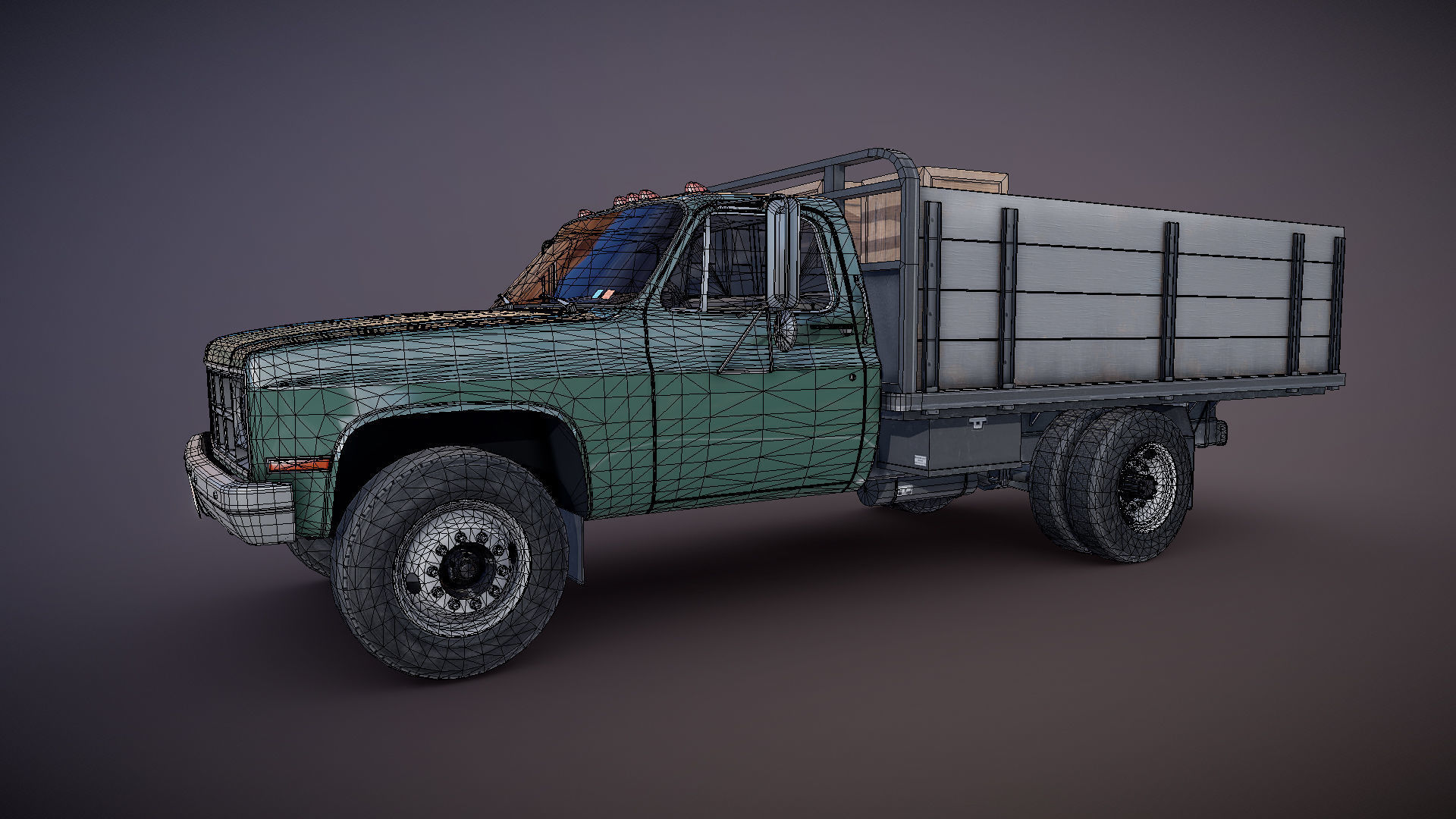 Farmer truck Low-poly 3D model_30