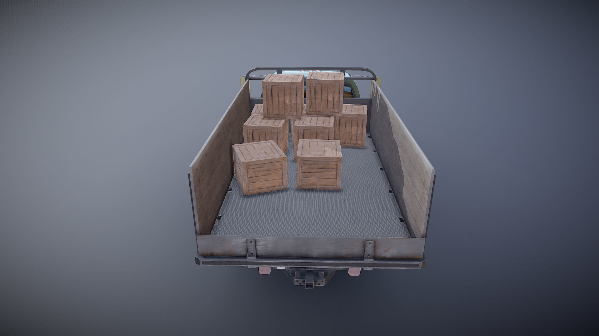 Farmer truck Low-poly 3D model_27