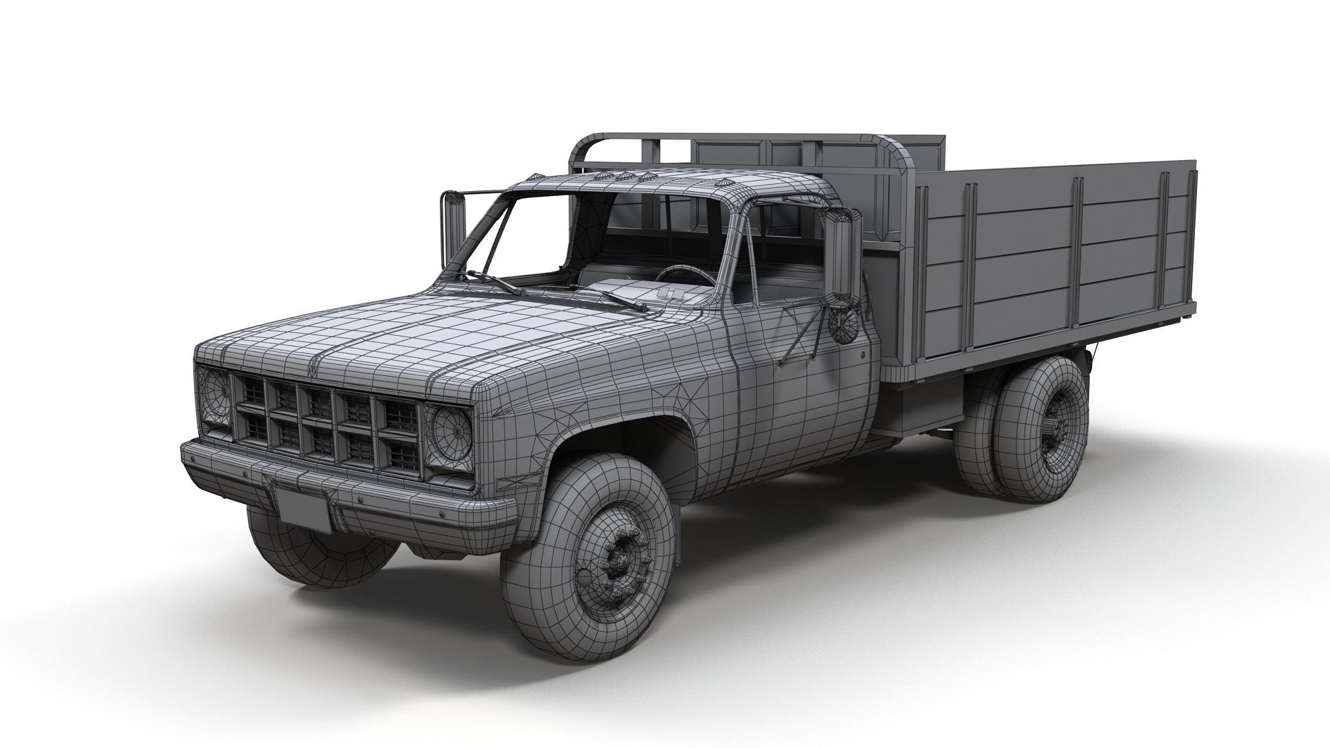 Farmer truck Low-poly 3D model_13