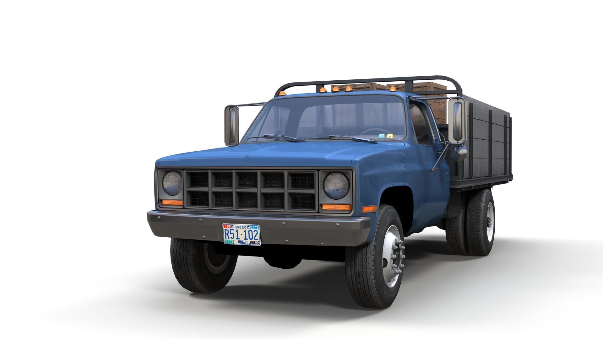 Farmer truck Low-poly 3D model_11