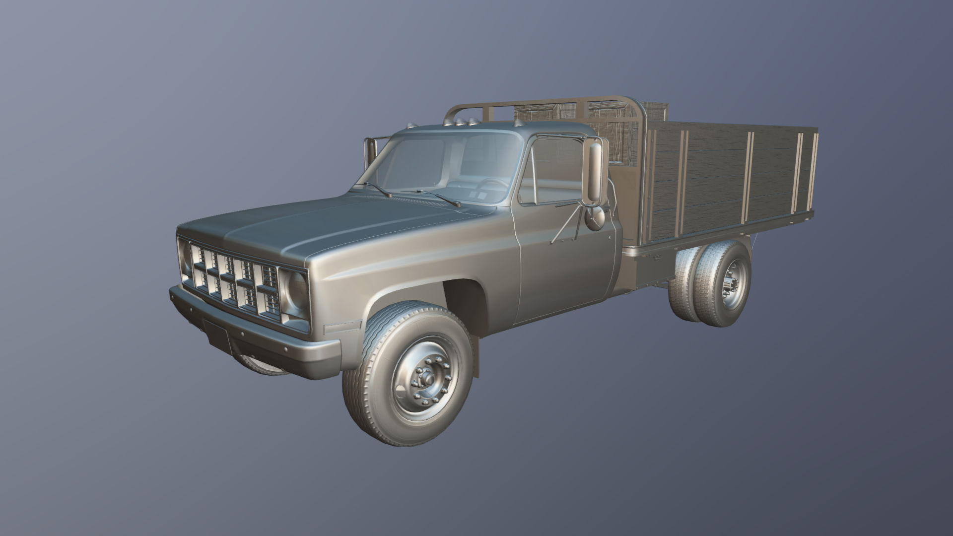 Farmer truck Low-poly 3D model_34
