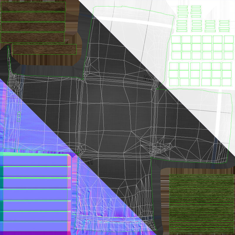 Farmer truck Low-poly 3D model_48