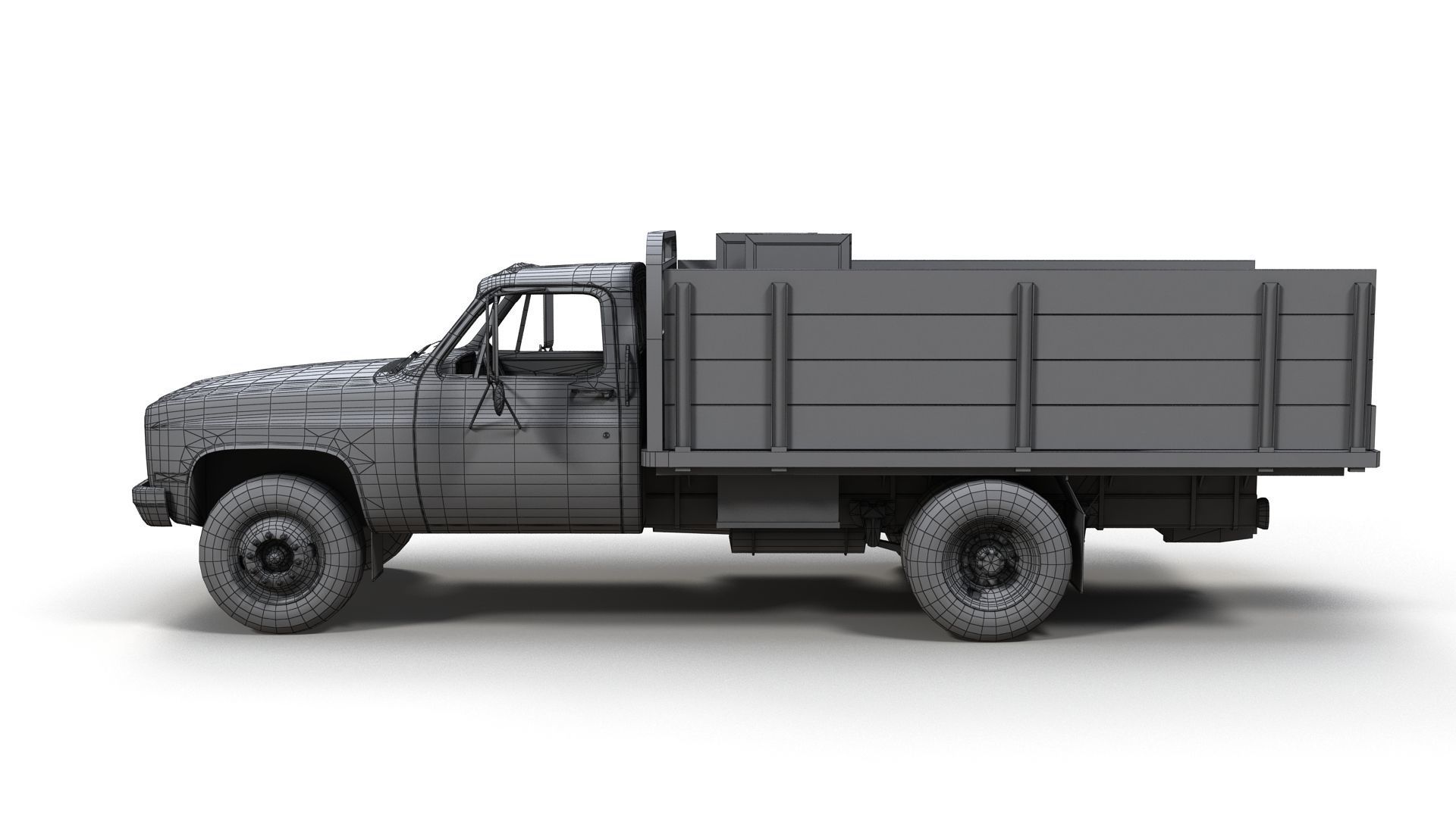 Farmer truck Low-poly 3D model_18