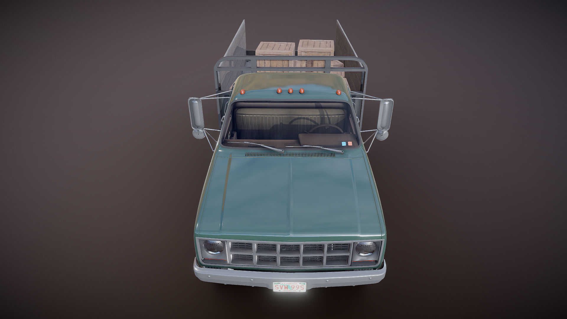 Farmer truck Low-poly 3D model_26