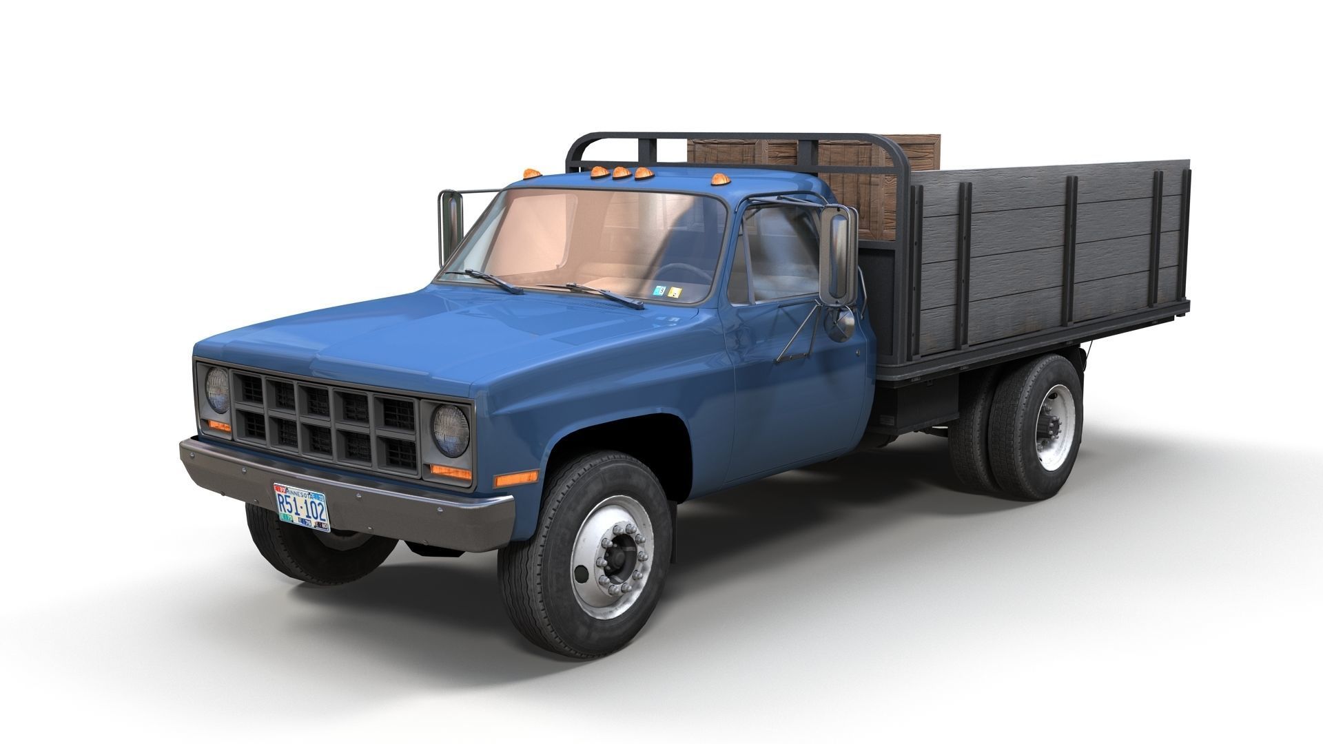 Farmer truck Low-poly 3D model_4