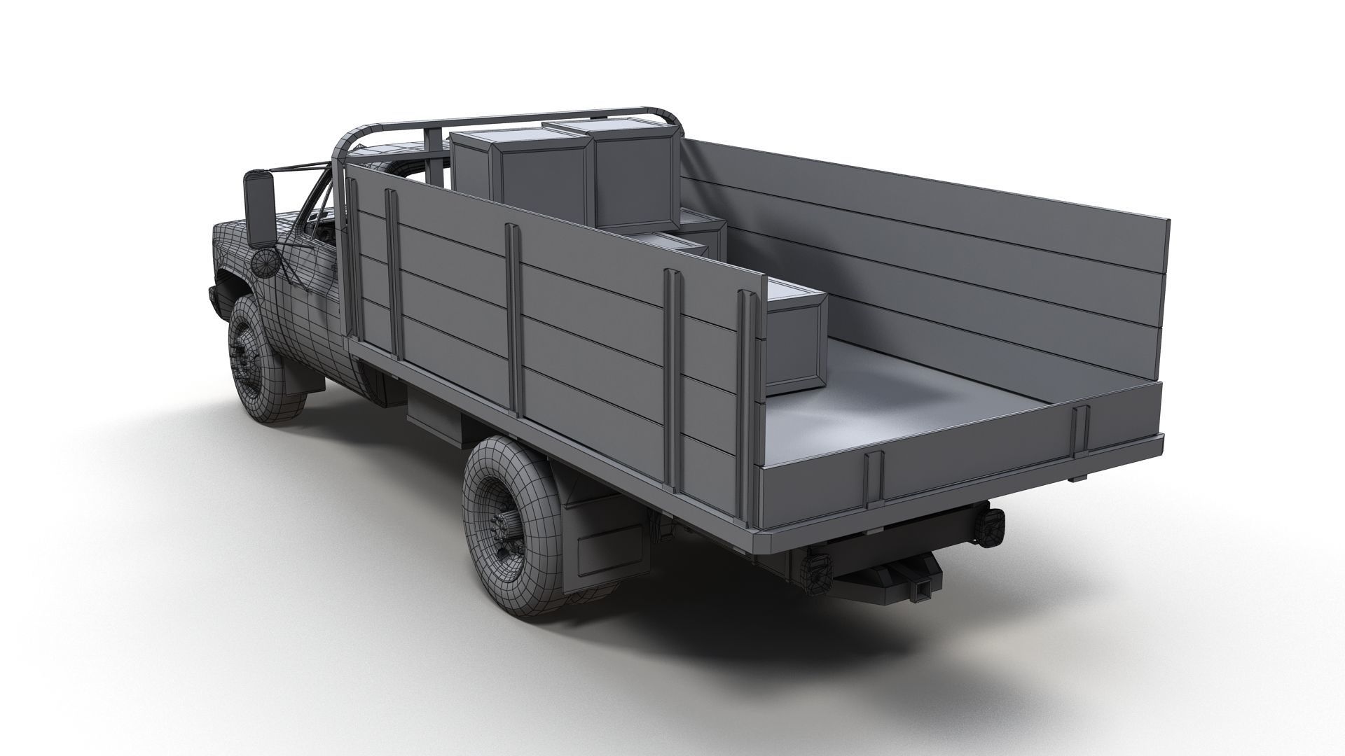Farmer truck Low-poly 3D model_16
