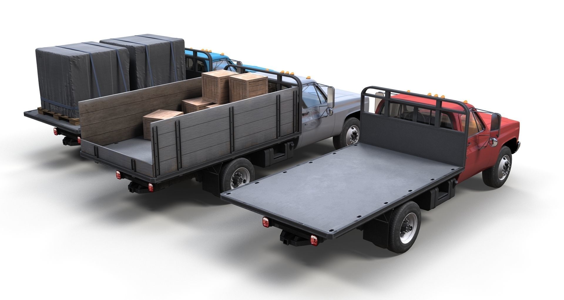 Farmer truck Low-poly 3D model_2