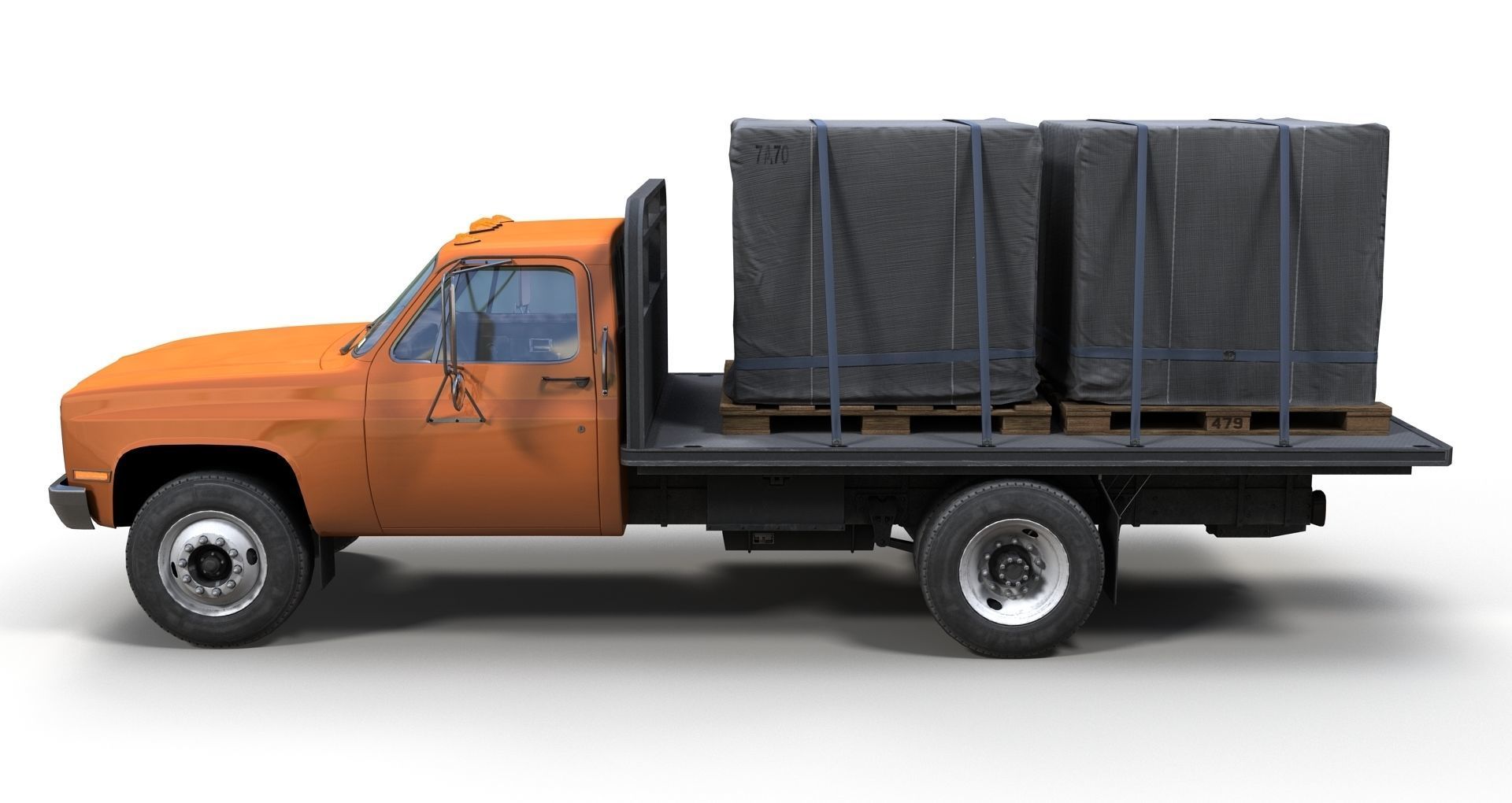 Farmer truck Low-poly 3D model_12