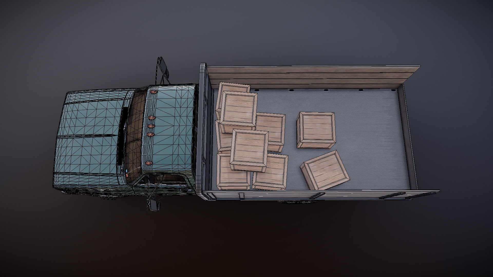 Farmer truck Low-poly 3D model_33