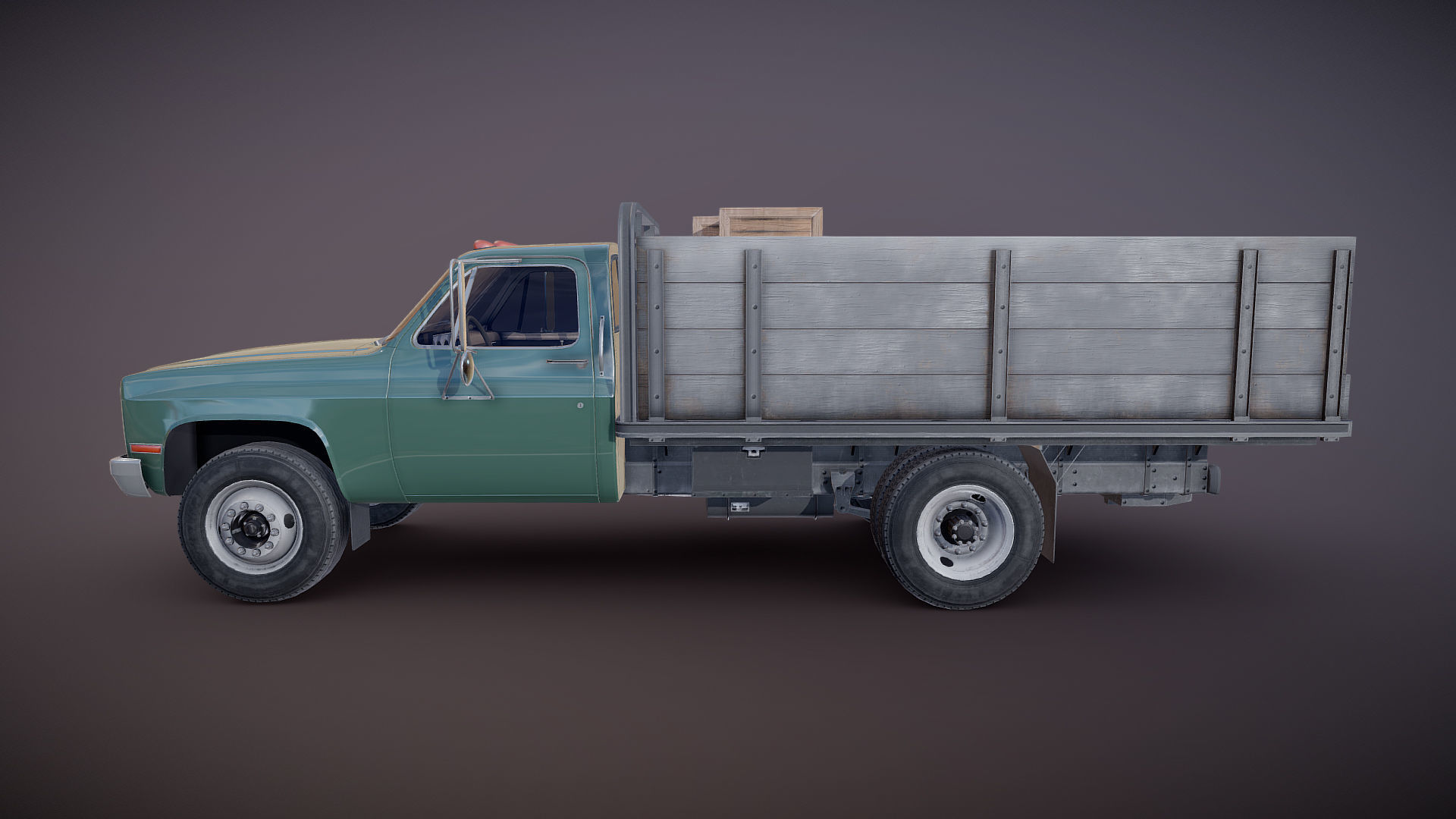 Farmer truck Low-poly 3D model_23