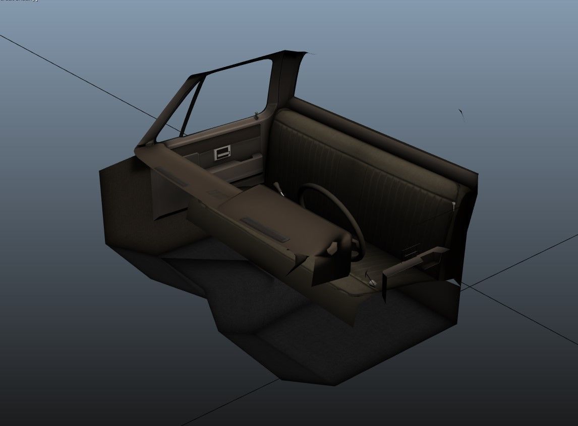 Farmer truck Low-poly 3D model_47