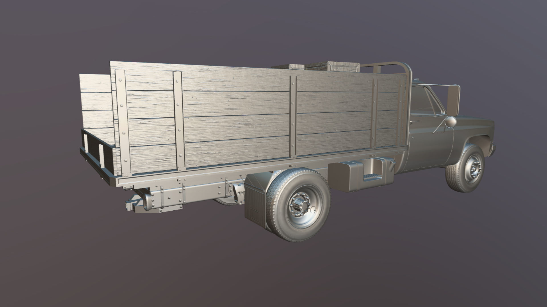 Farmer truck Low-poly 3D model_35