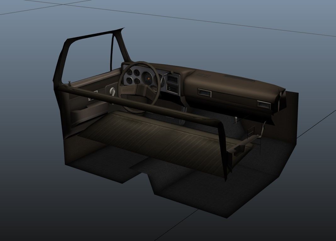 Farmer truck Low-poly 3D model_46