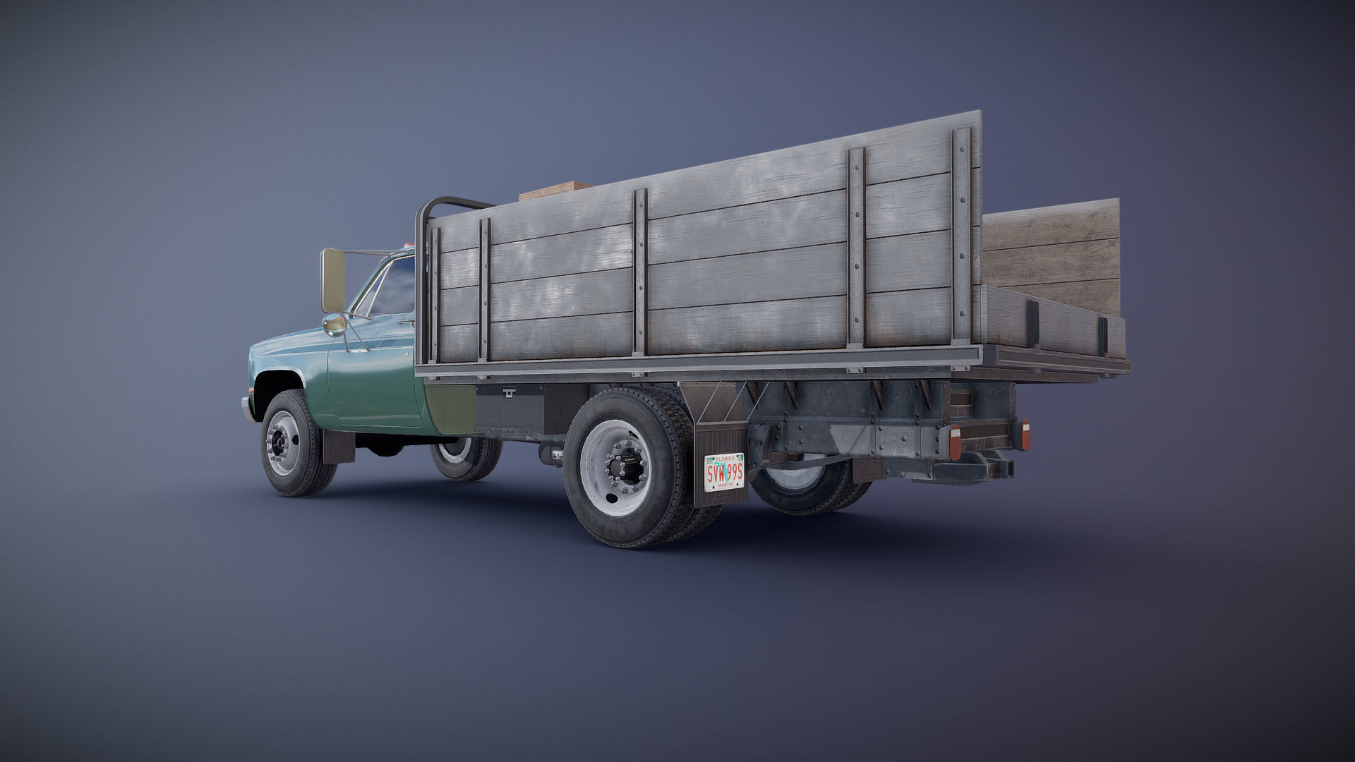 Farmer truck Low-poly 3D model_28