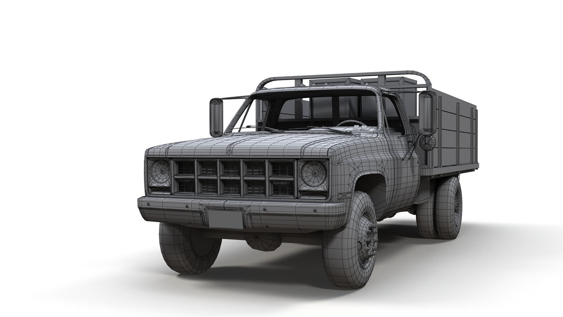 Farmer truck Low-poly 3D model_20