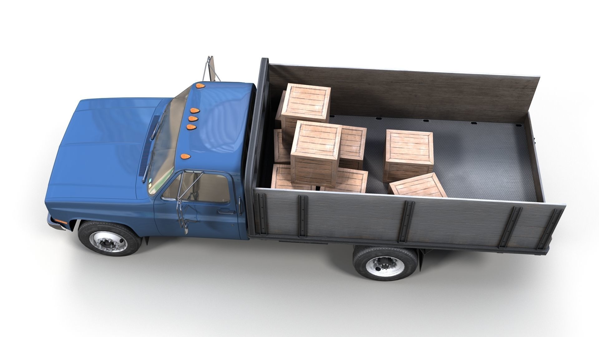 Farmer truck Low-poly 3D model_8