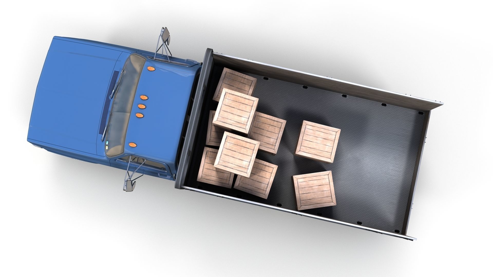 Farmer truck Low-poly 3D model_10