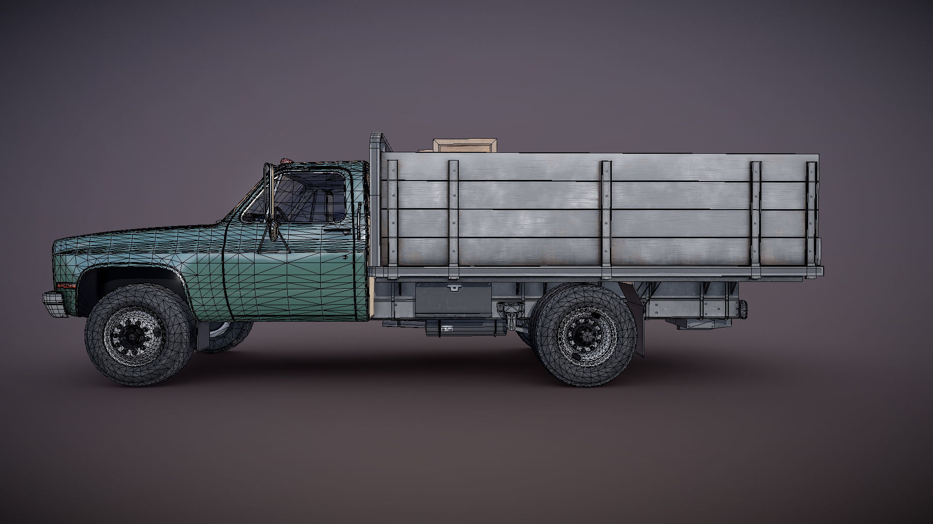 Farmer truck Low-poly 3D model_32