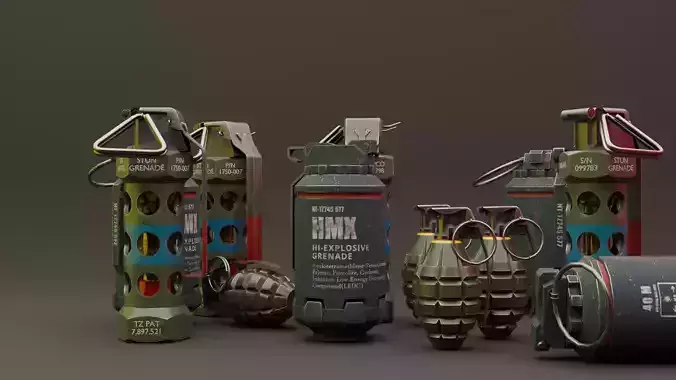 Grenade launcher Low-poly 3D model
