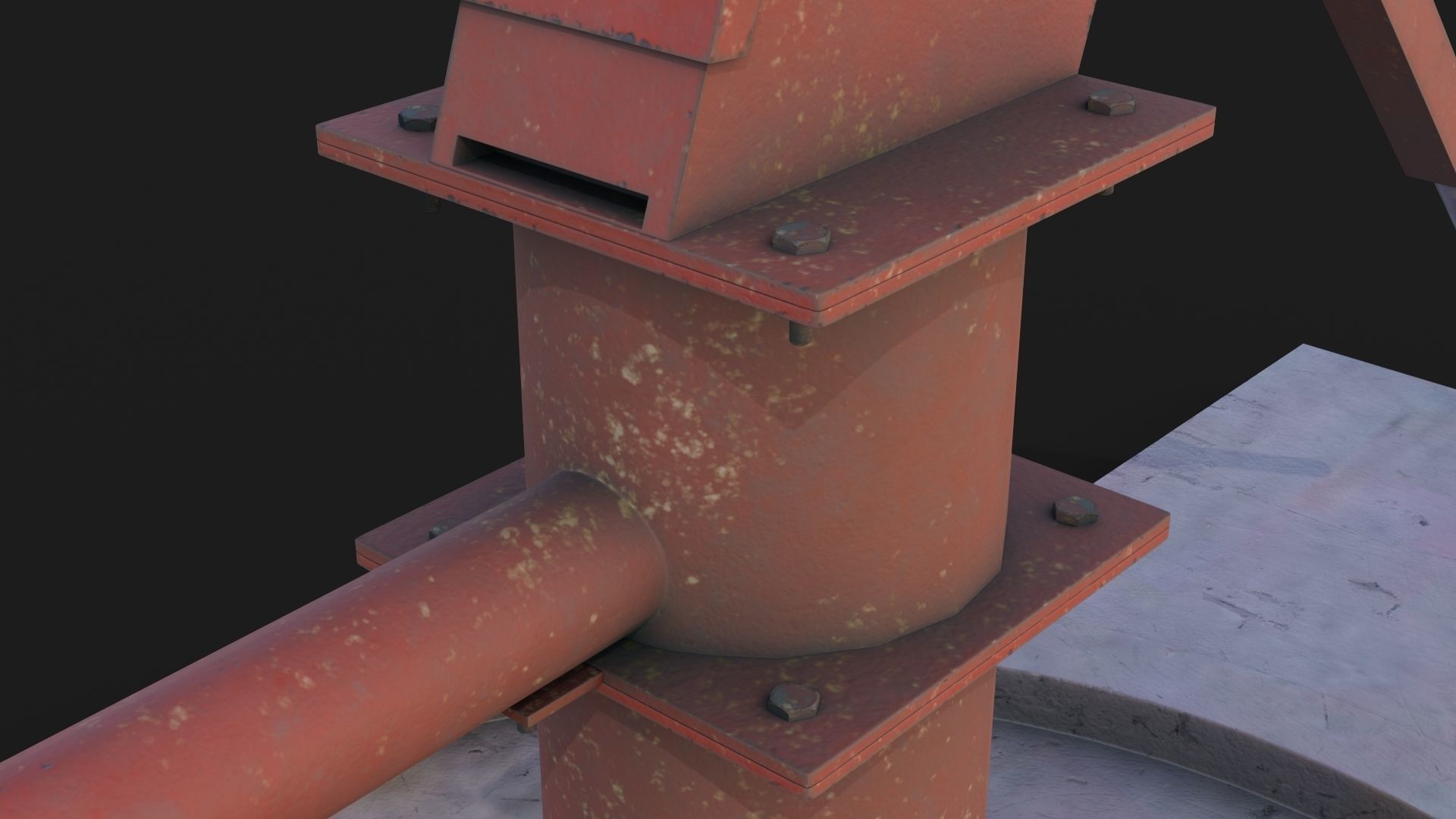 Hand Water Pump Low-poly 3D model - GameReady Low-poly 3D model_6