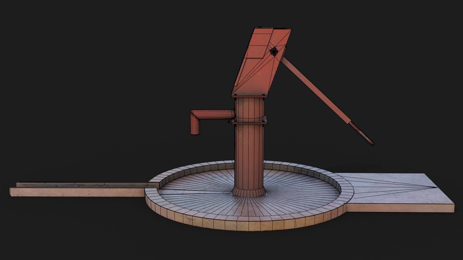 Hand Water Pump Low-poly 3D model - GameReady Low-poly 3D model_7