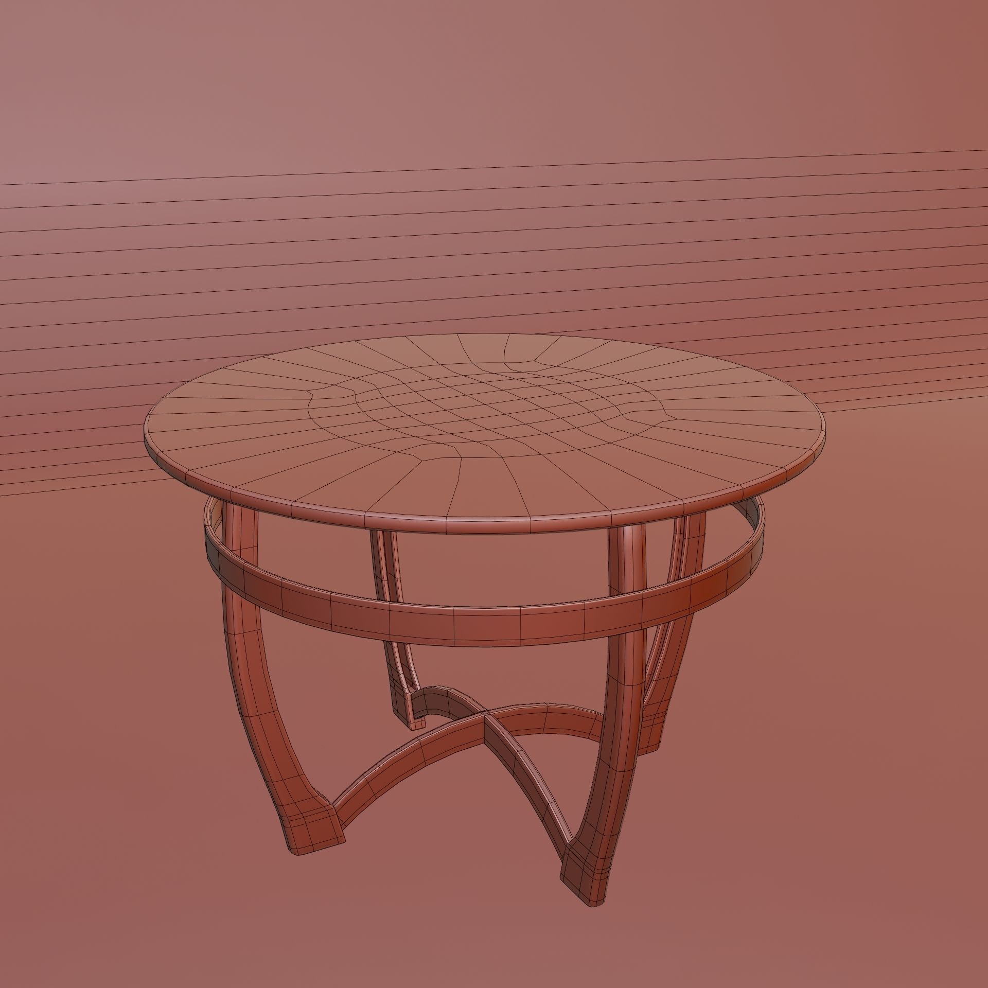 Coffee table with glass Low-poly 3D model_5