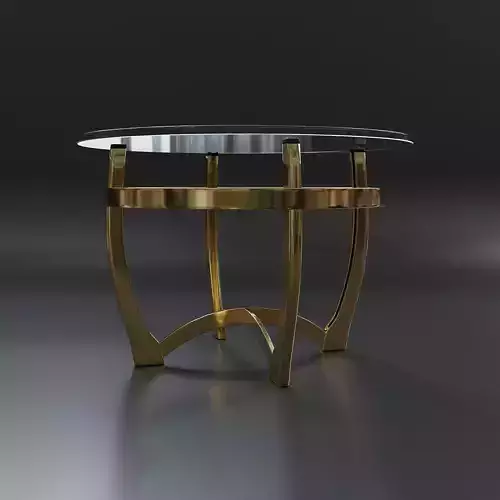 Coffee table with glass Low-poly 3D model