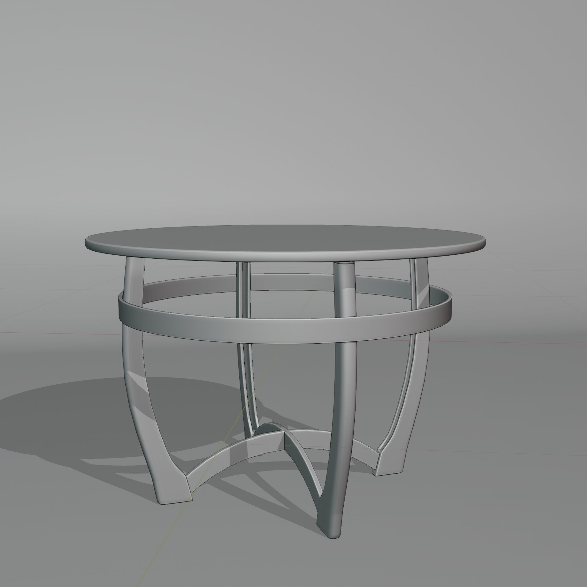 Coffee table with glass Low-poly 3D model_4