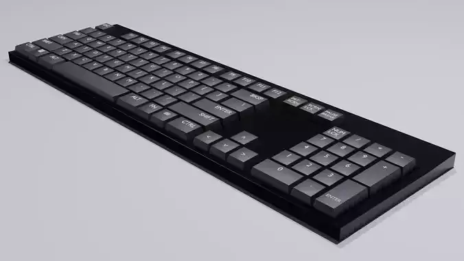 Simple QWERTY Keyboard Free 3D model