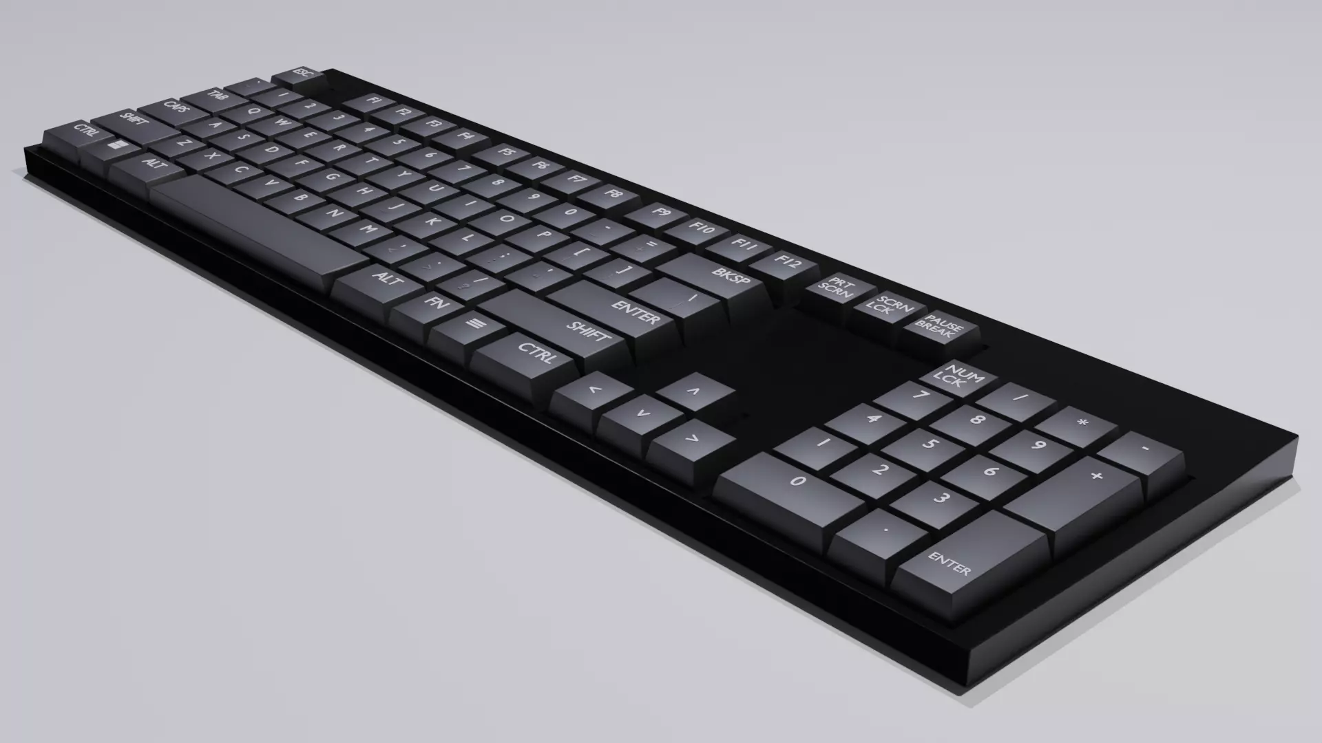 Simple QWERTY Keyboard Free 3D model