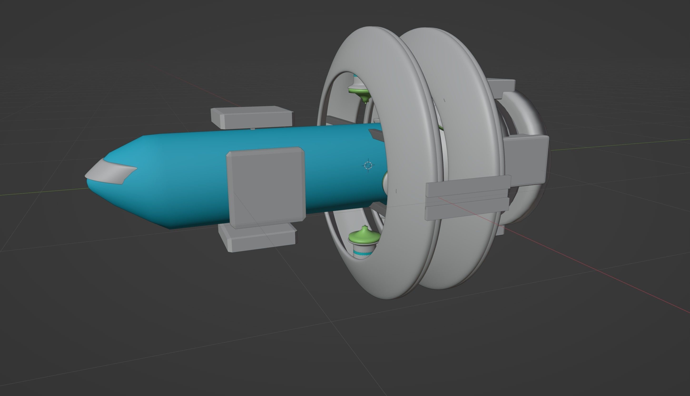 The concept of the spaceship of the future 3D model_2