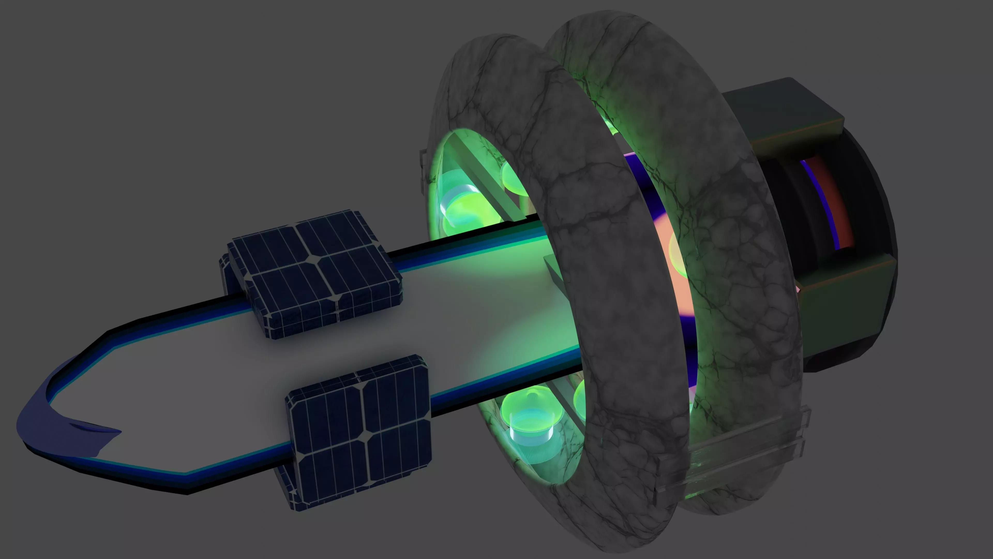 The concept of the spaceship of the future 3D model_0