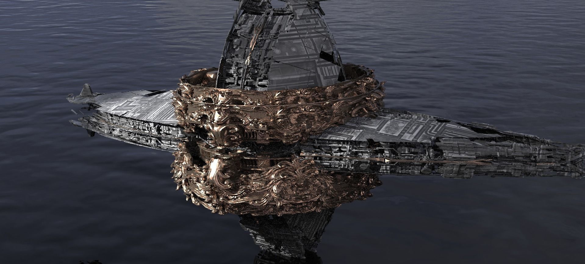 Ocean Cyberpunk Atlantis Deep city ring 1  3D model_1