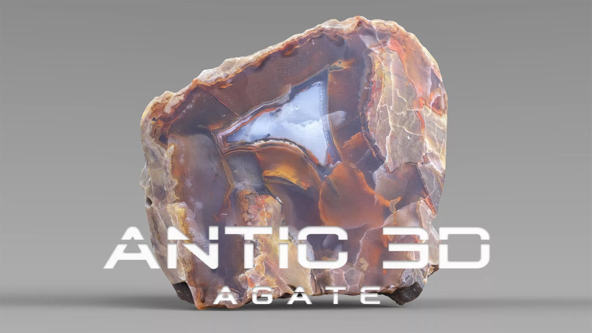 Agate gemstone Low-poly 3D model