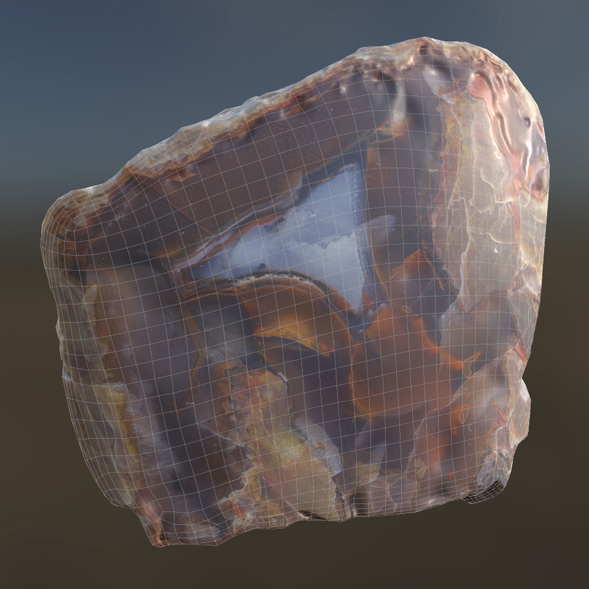 Agate gemstone Low-poly 3D model_8