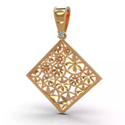 Lace pendant with flowers