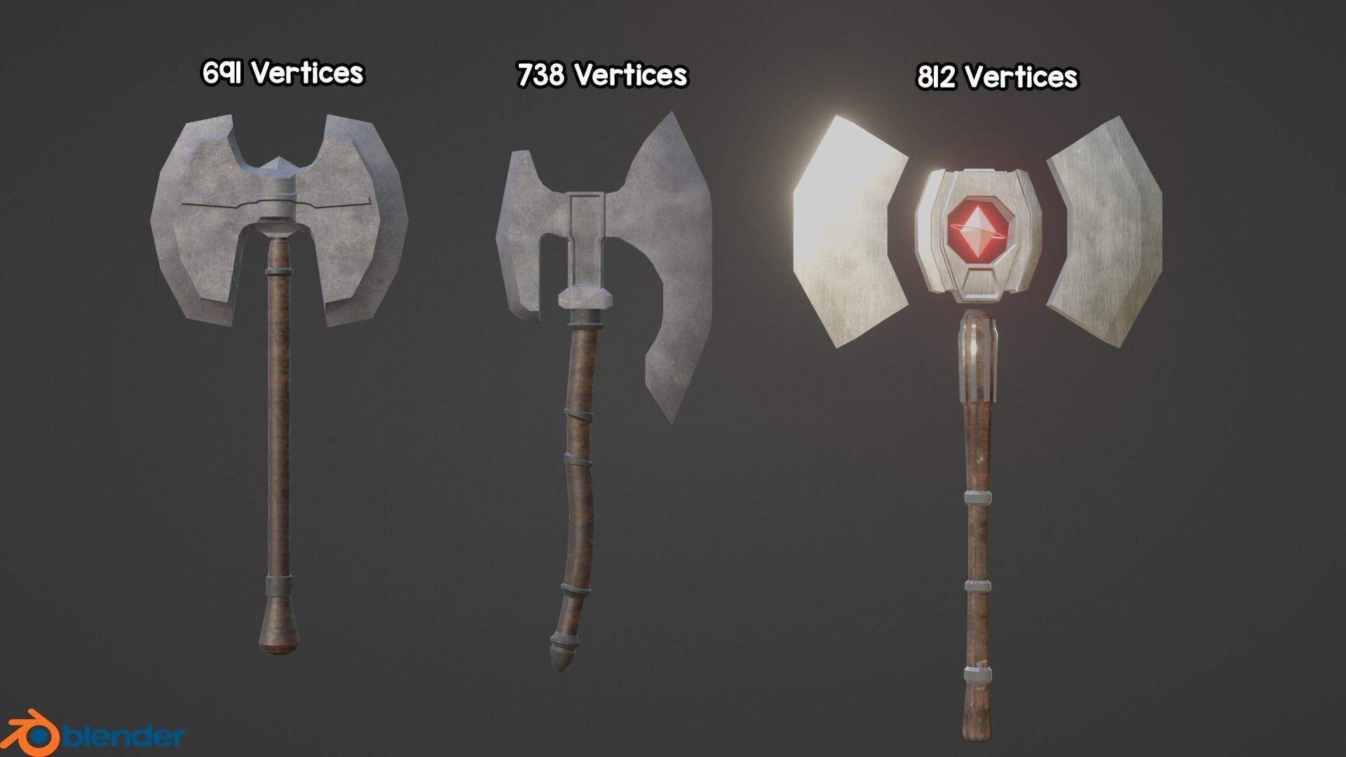 Medieval Weapon Pack Low-poly 3D model_2